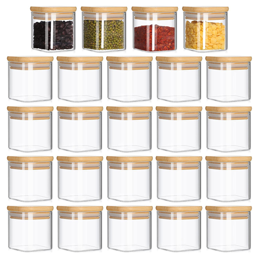 Food Storage Glass Container Set - Set stoples kaca 4oz 6 Pak,