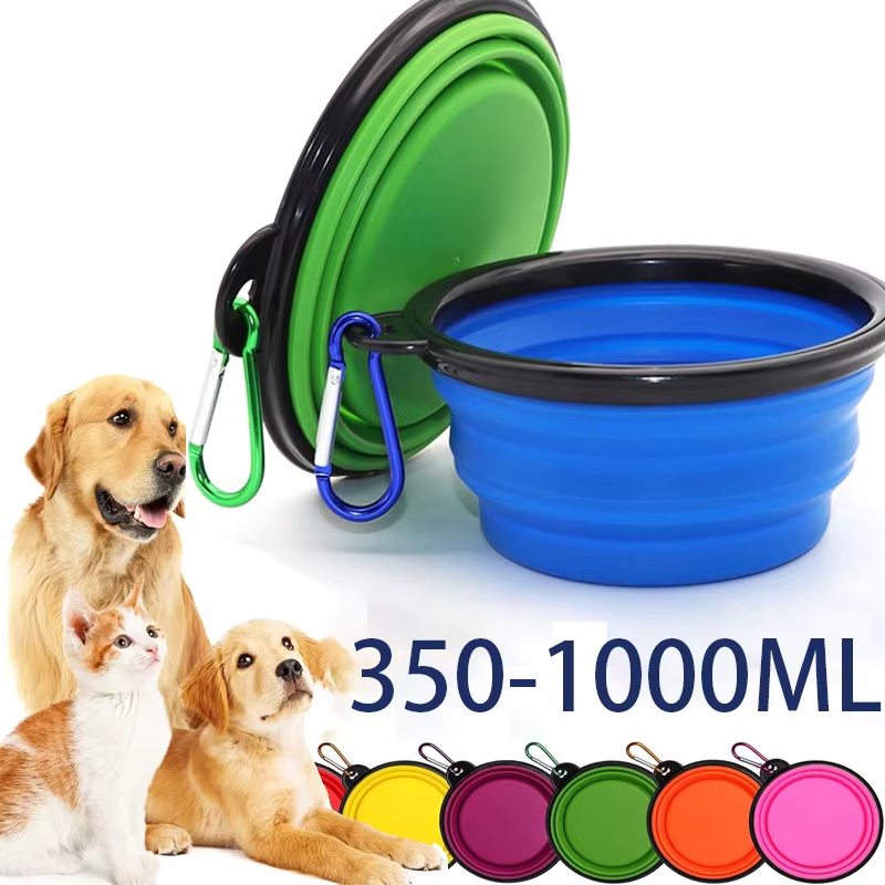 Portion Control Container - Mangkuk Makanan Anjing Silikon Lipat Portabel