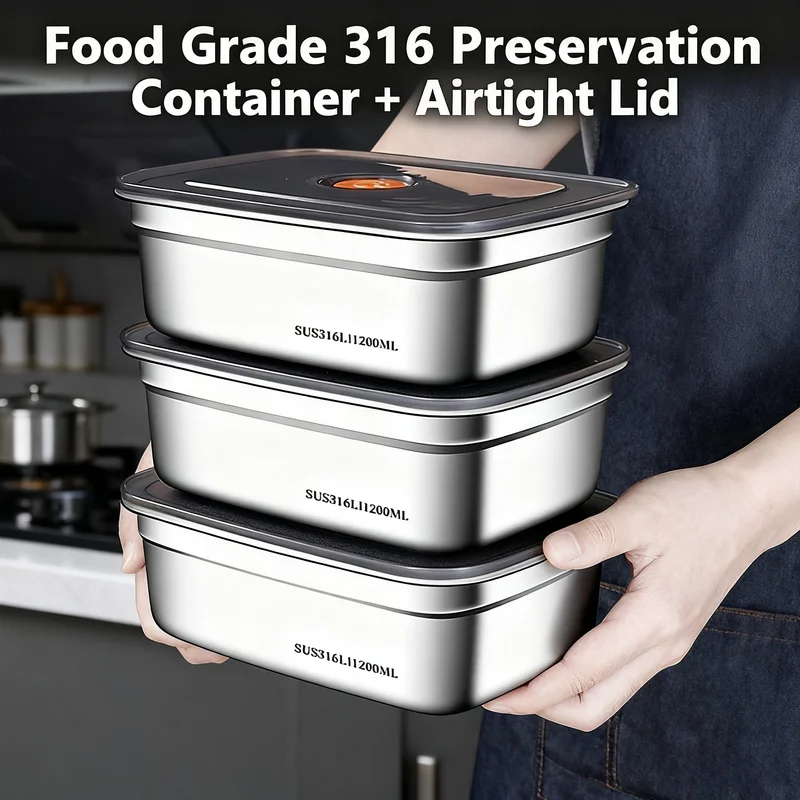 Food Storage Freezer Containers - Kotak Bento Kedap Udara Berbahan Stainless