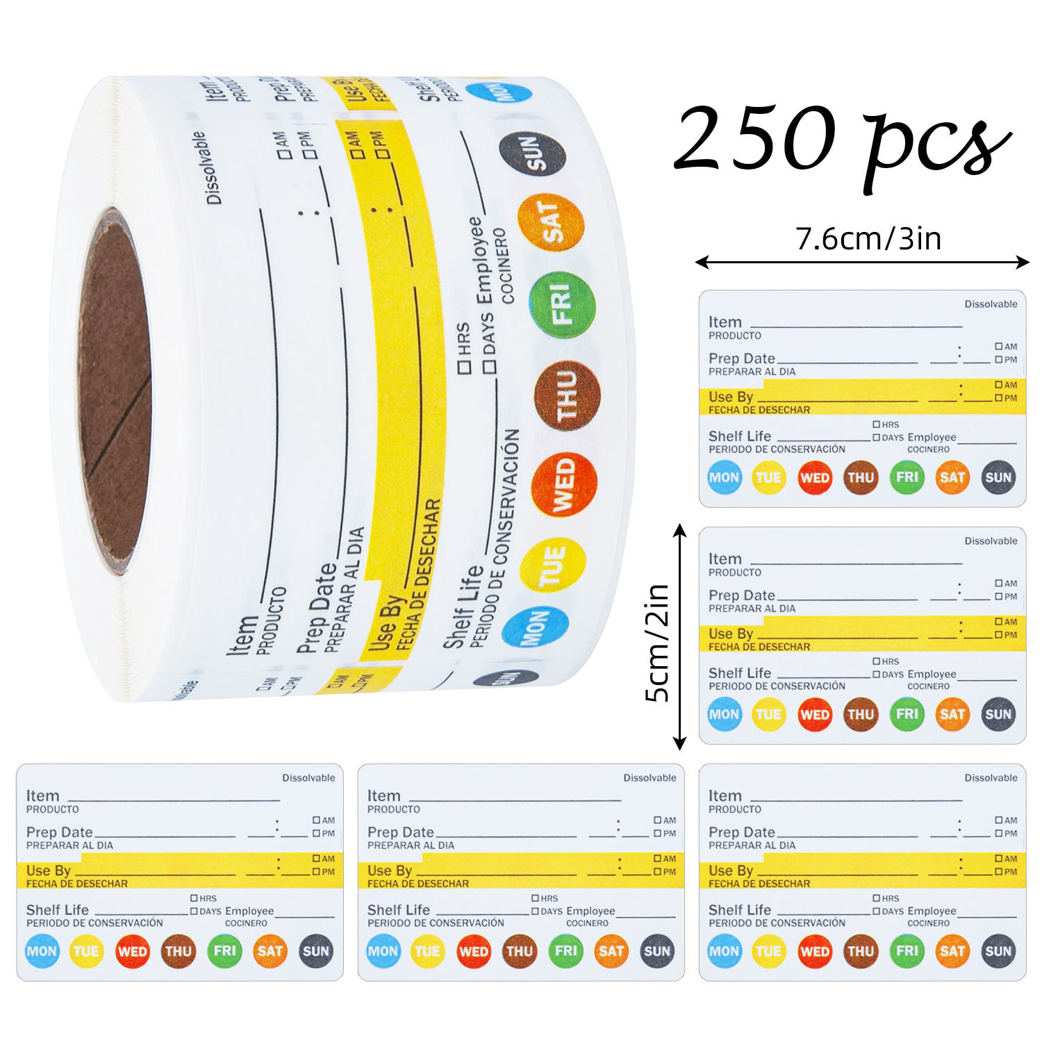 Food Storage Label - 250 Buah/Rol Label Tanggal Makanan Stiker