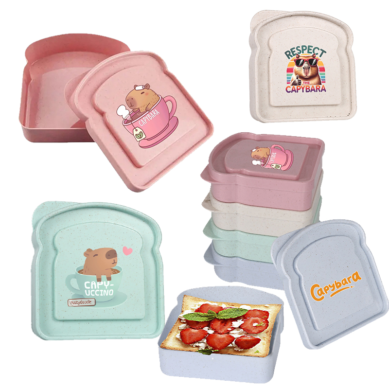 Food Storage Lunch Box - Kotak Penyimpanan Makanan Sandwich Capybara, Wadah