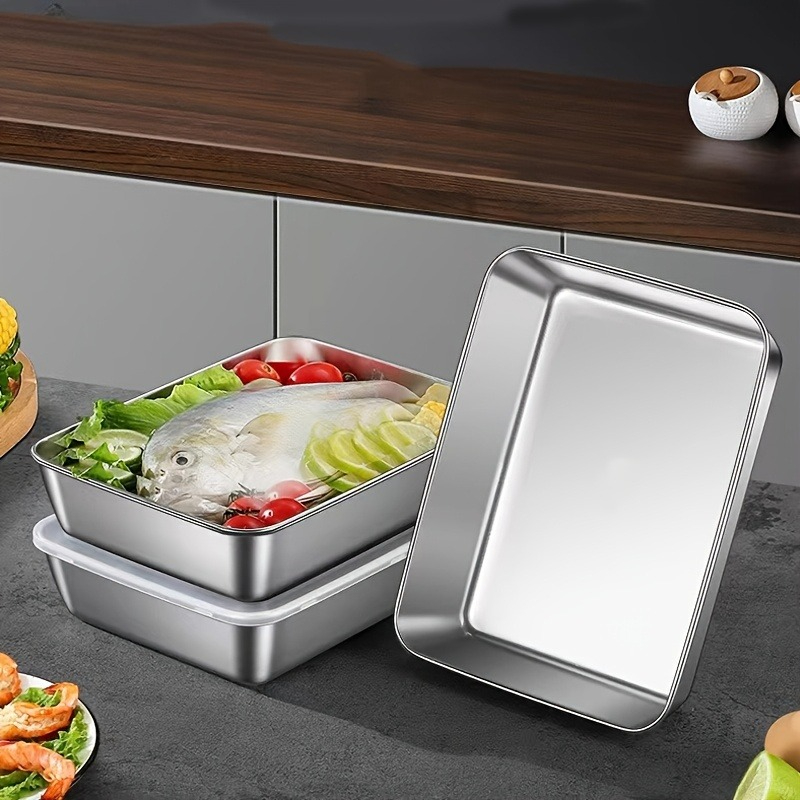 Food Storage Lunch Box - 3/6Pcs Wadah Penyimpanan Makanan Persegi Panjang