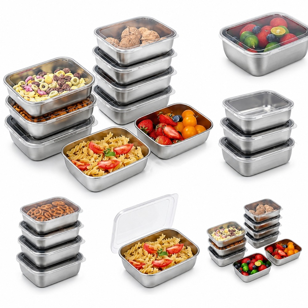 Food Storage Lunch Box - 6PCS Wadah Penyimpanan Makanan Stainless Steel