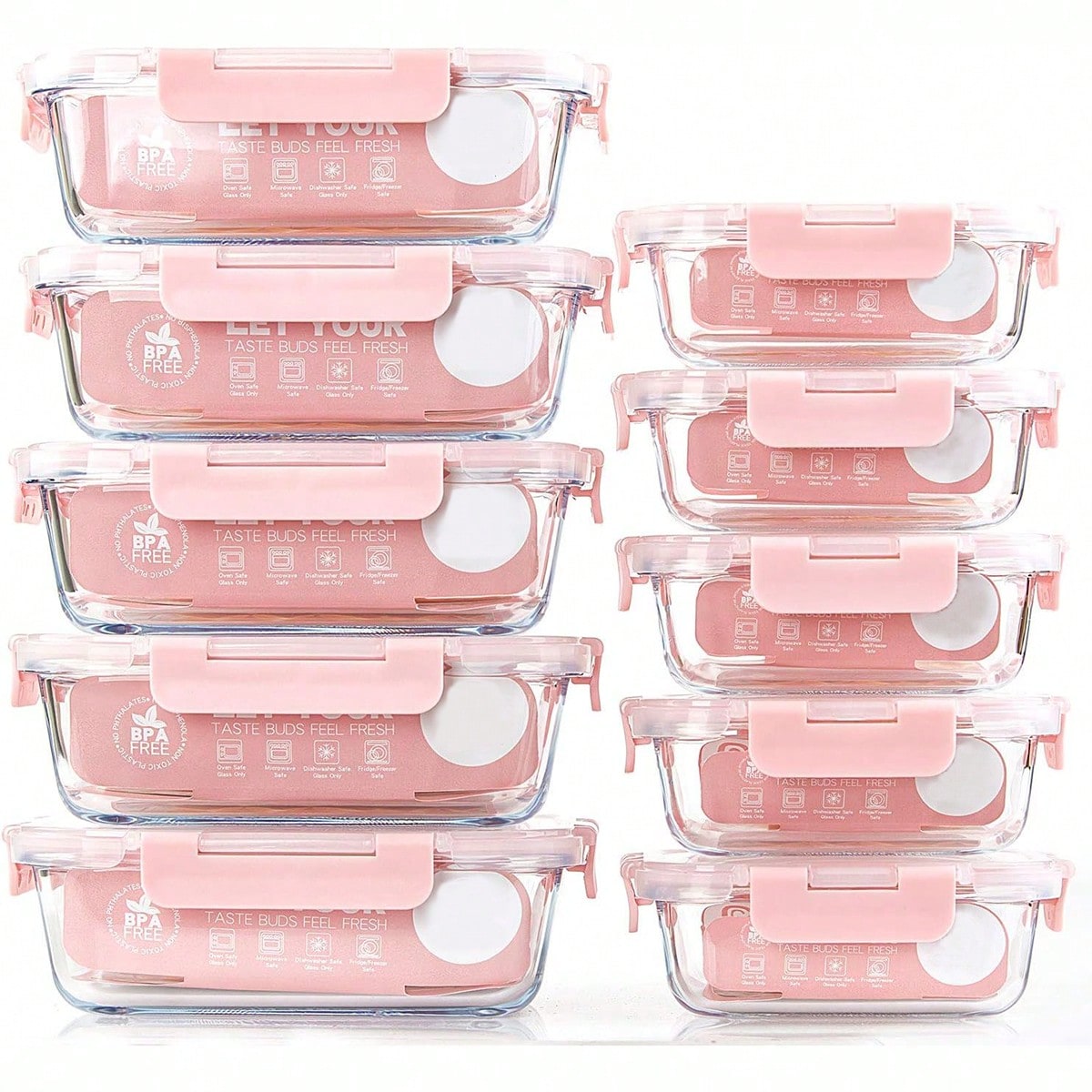 Food Storage Lunch Box - 10 Wadah Makanan Kaca, Wadah Penyimpanan