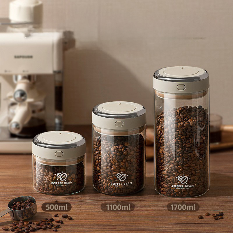 Food Storage Tank - 500/1100/1700ml Wadah Vakum Biji Kopi dengan