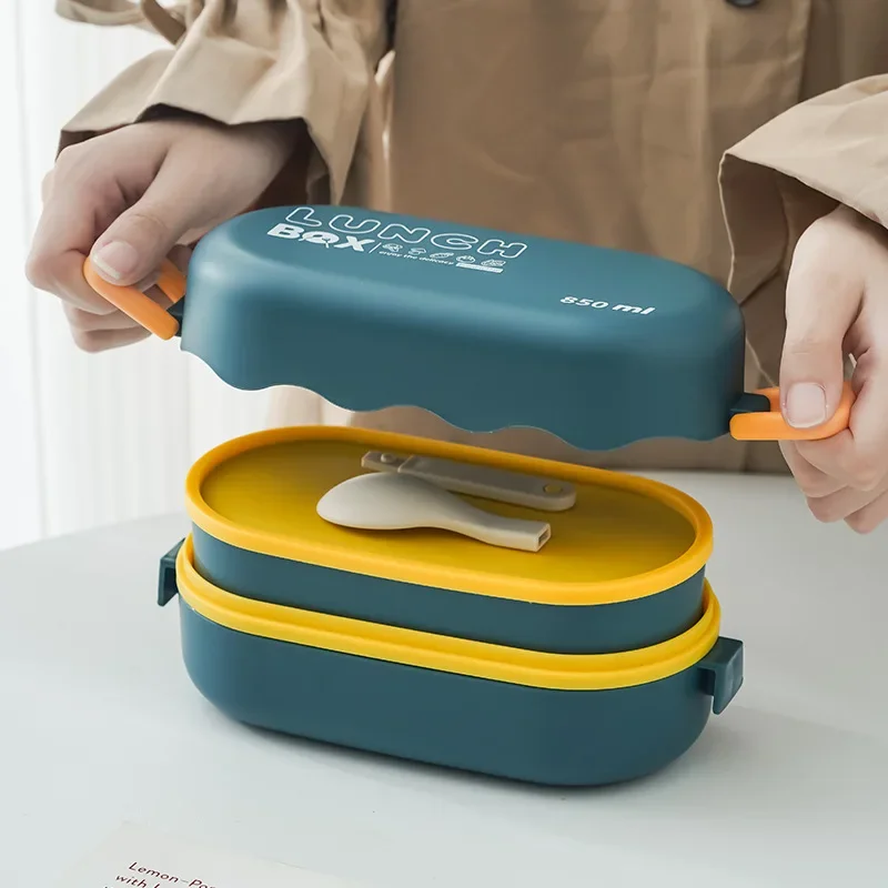 Food Storage Made Easy - Kotak makan siang 850ML lapisan ganda,