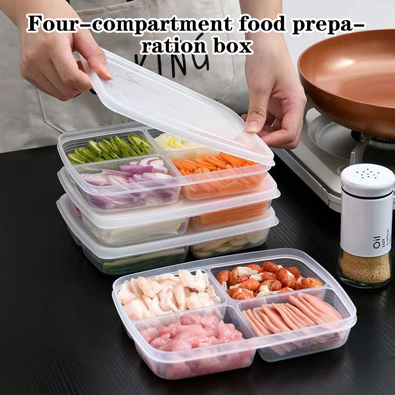 Food Storage Freezer Containers - Baru! Kotak Penyimpanan Plastik 4 Sekat,