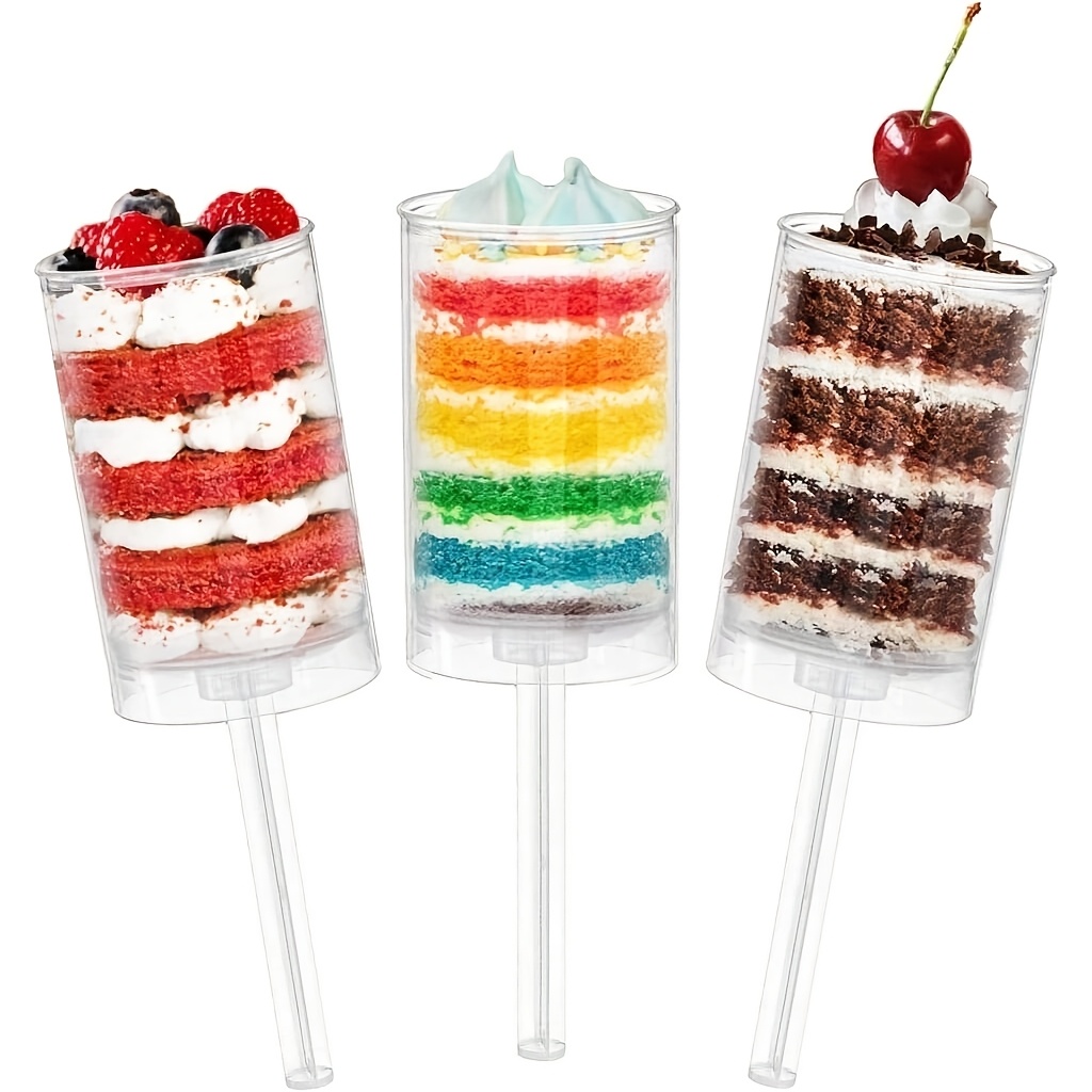 Portion Control Container - Wadah Kue Push Pop dengan Tutup,