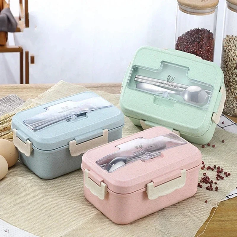 Food Storage Made Easy - Kotak makan Microwave sedotan gandum, kotak