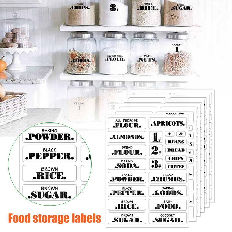 Food Storage Label - 132 Buah Stiker Makanan Dapur Tahan