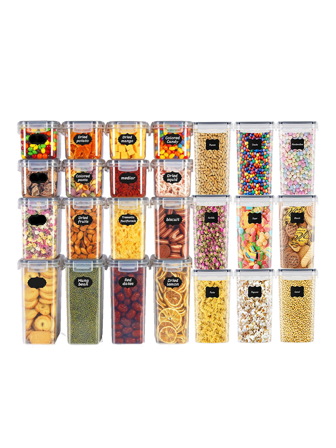 Food Storage Label - 48pcs, Wadah Penyimpanan Makanan Tertutup dengan