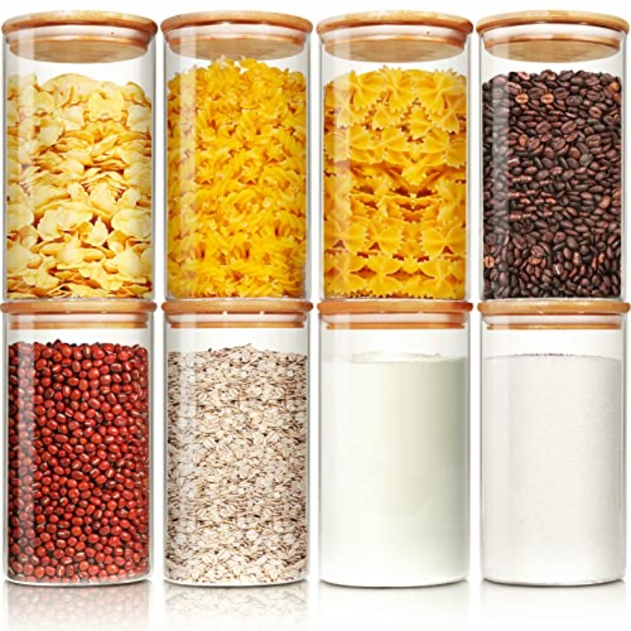 Stoples Kaca dengan Tutup Bamb - Food Storage Glass Container Set ulasan dan harga