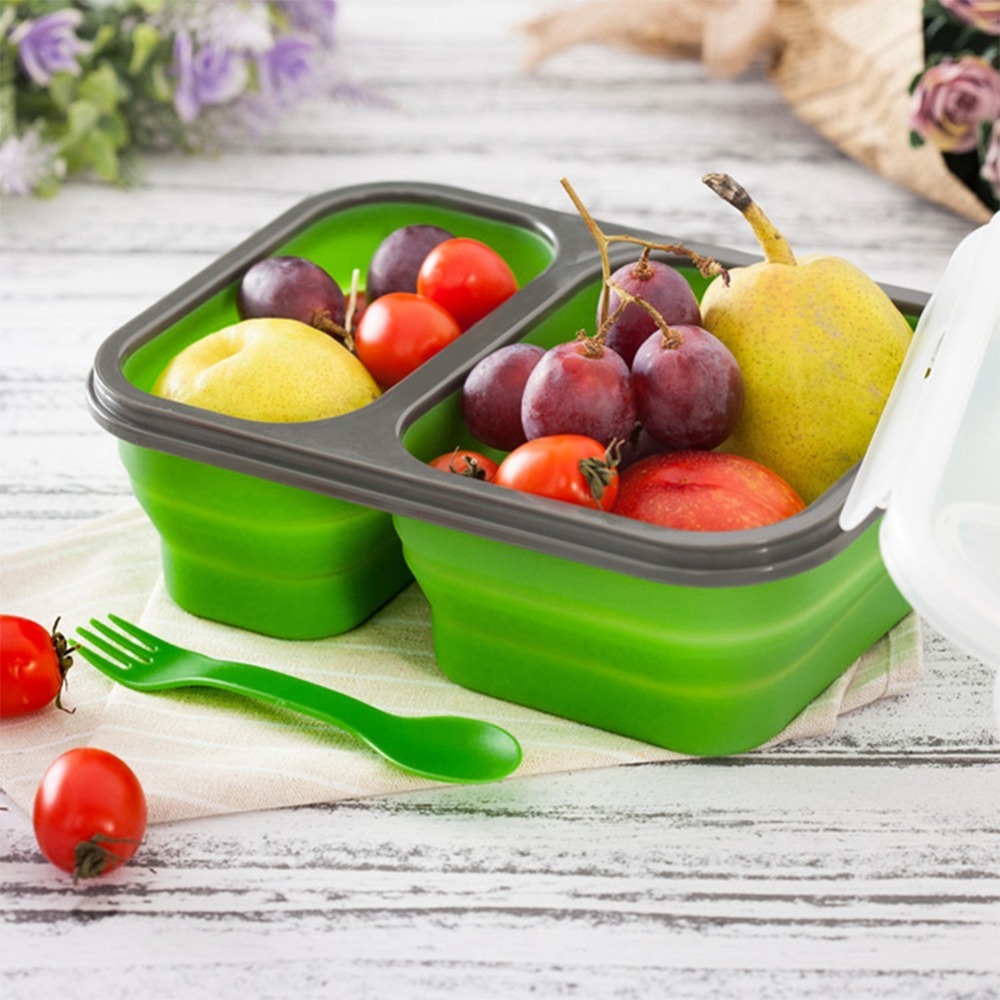 2 Buah Kotak Makan Siang Lipat - Food Storage Practices ulasan dan harga