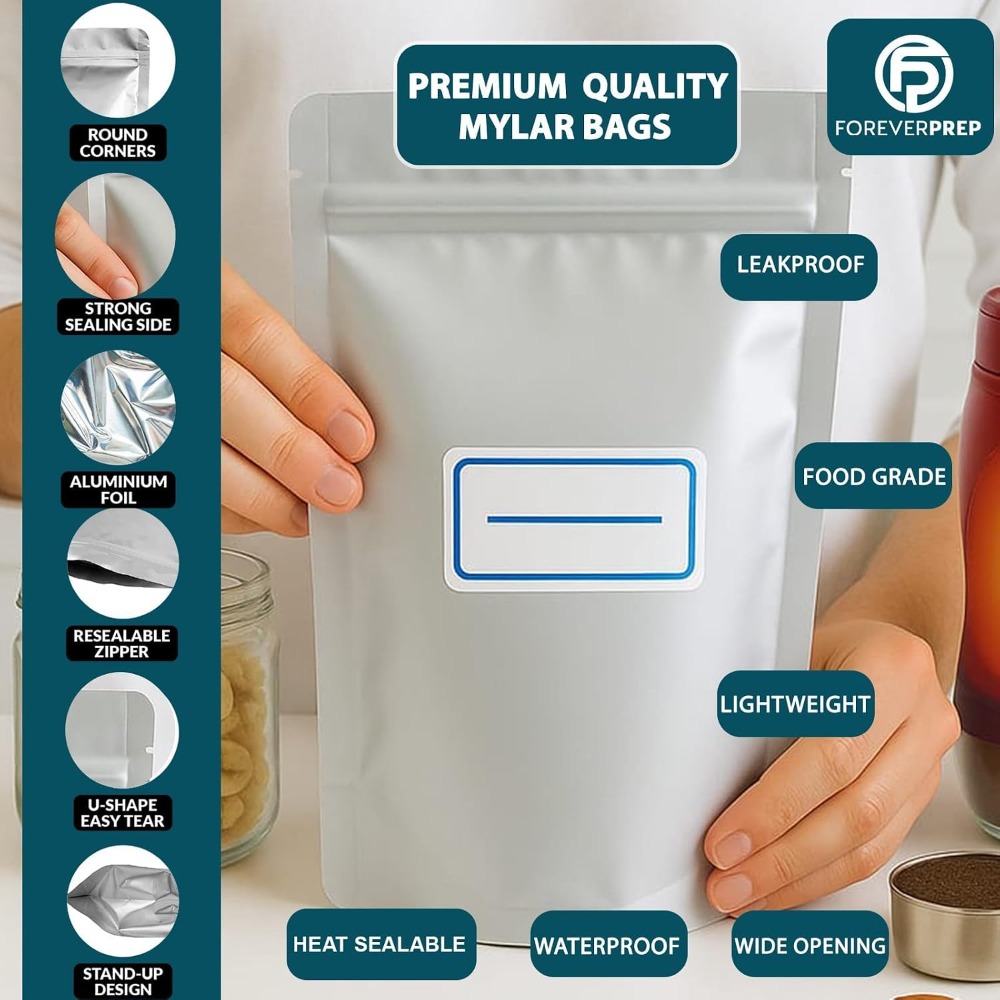 155 Kantong Mylar dengan 155 P - Food Storage Label ulasan dan harga
