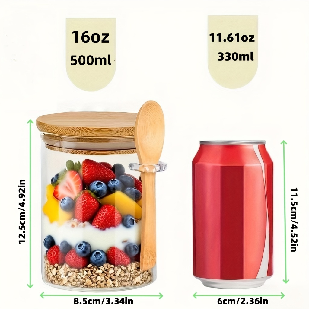 1/2/4/8Pcs Set Gelas Oatmeal,  - Food Storage Glass Container Set ulasan dan harga
