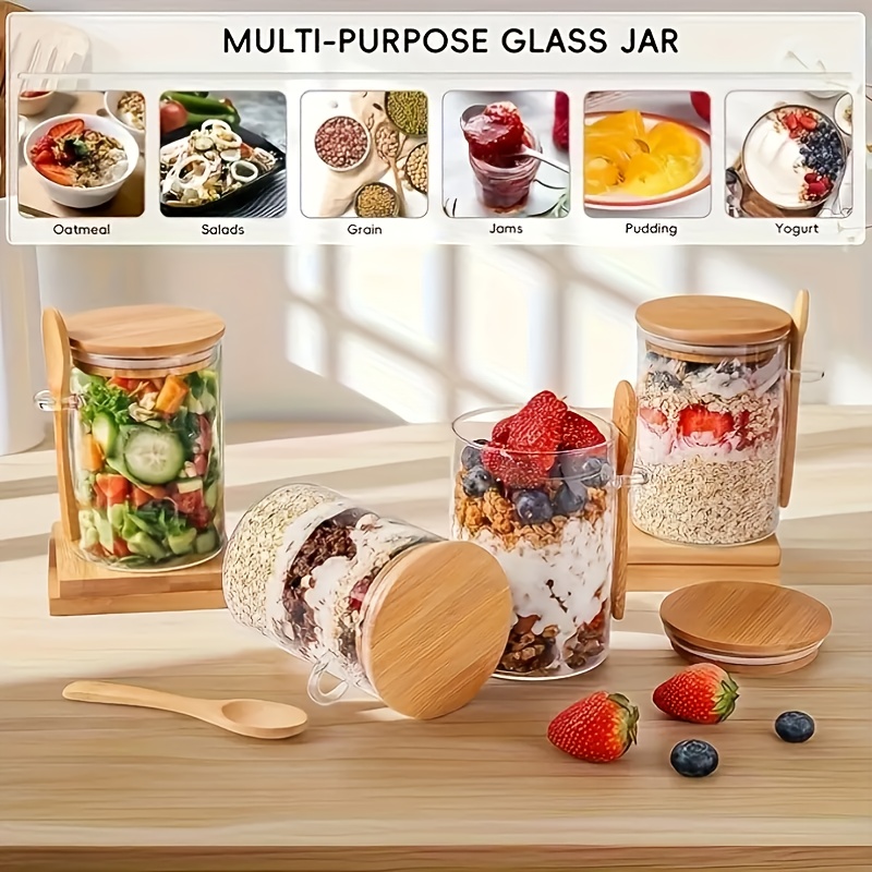 1/2/4/8Pcs Set Gelas Oatmeal,  - Food Storage Glass Container Set ulasan dan harga