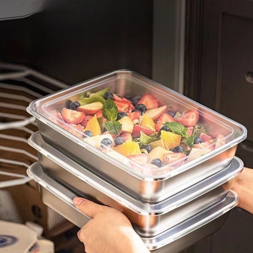 Nampan Sajian Stainless Steel  - Food Storage Table ulasan dan harga
