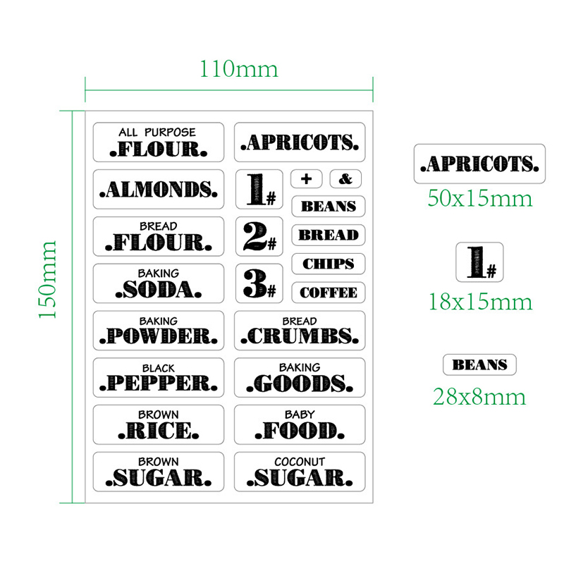 132 Buah Stiker Makanan Dapur  - Food Storage Label ulasan dan harga